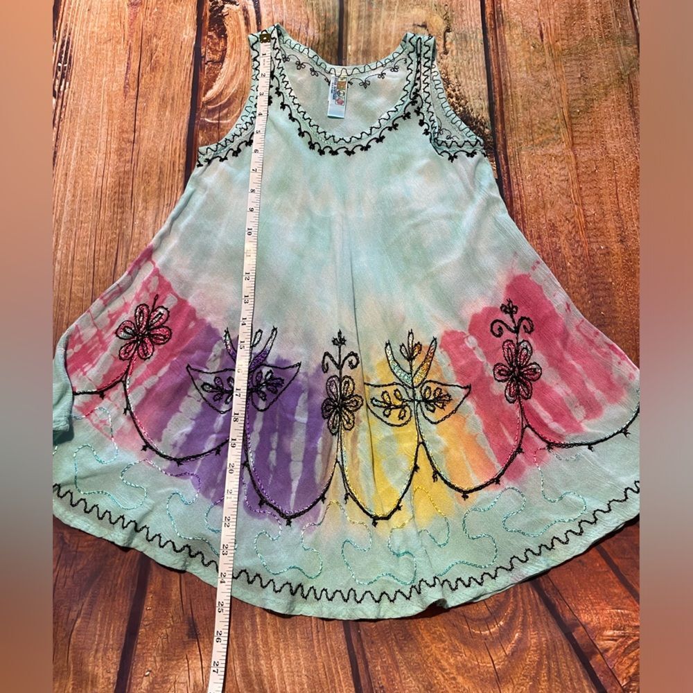 India Boutique girls dress Size S Preowned Boho Tie dye Embroidered - Picture 7 of 7